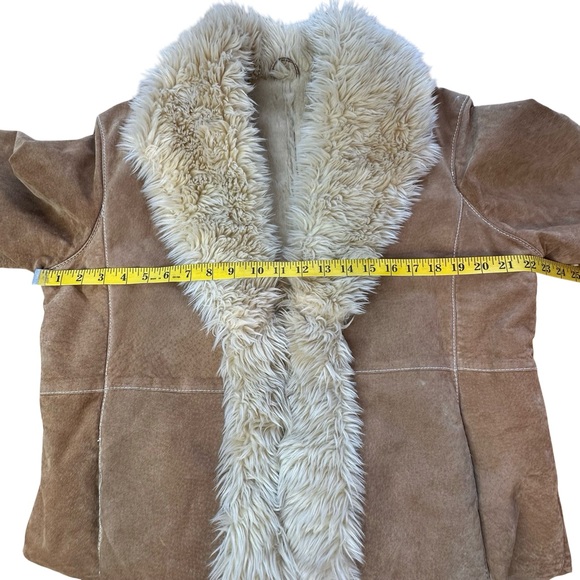 WILSONS LEATHER MAXIMA Tan Suede Leather Penny Lane Long Coat Size XL - Picture 6 of 13